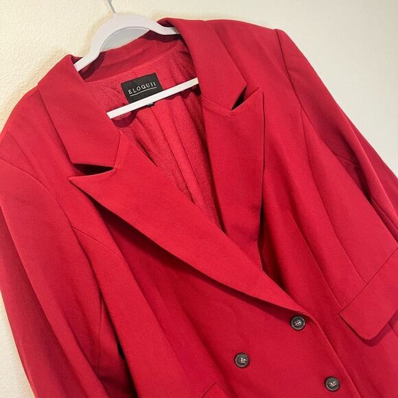 ELOQUII Women’s Double Breasted Red Blazer Size 24 - Picture 3 of 8
